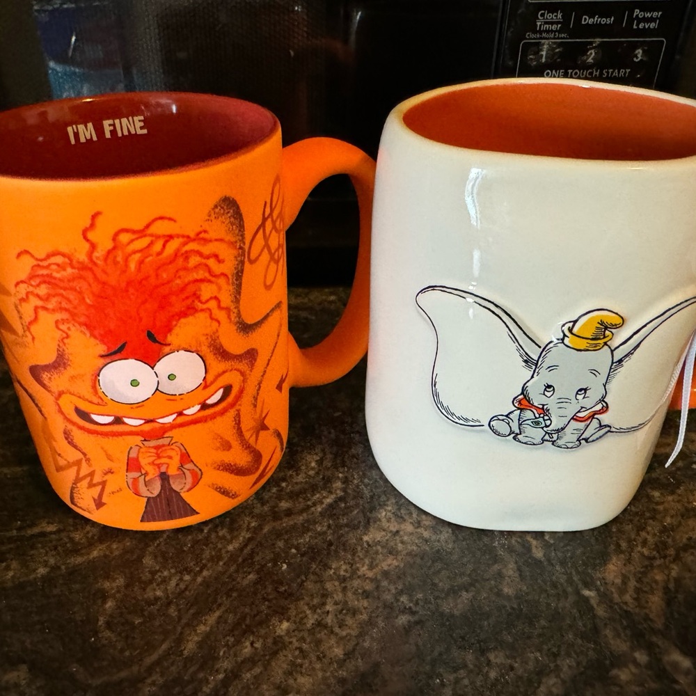 Disney Character Mugs - Orange and White